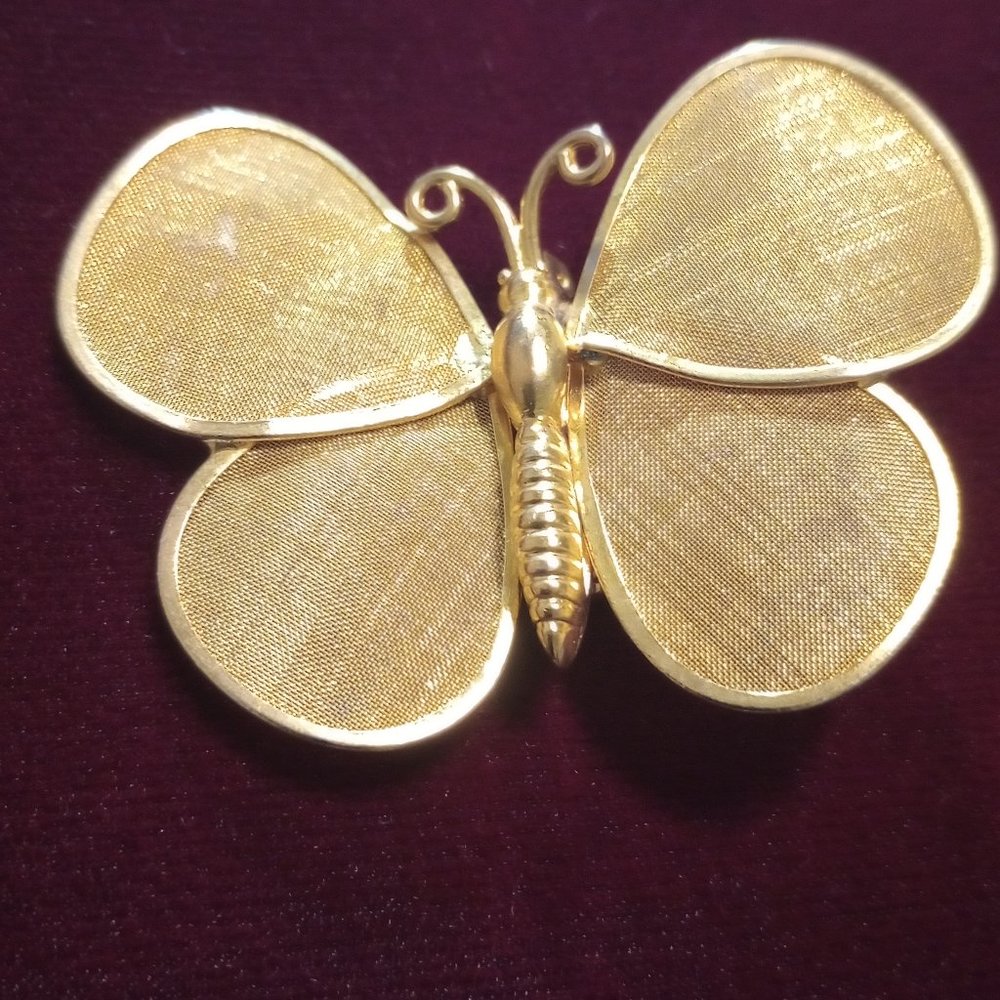 1960's gold tone butterfly